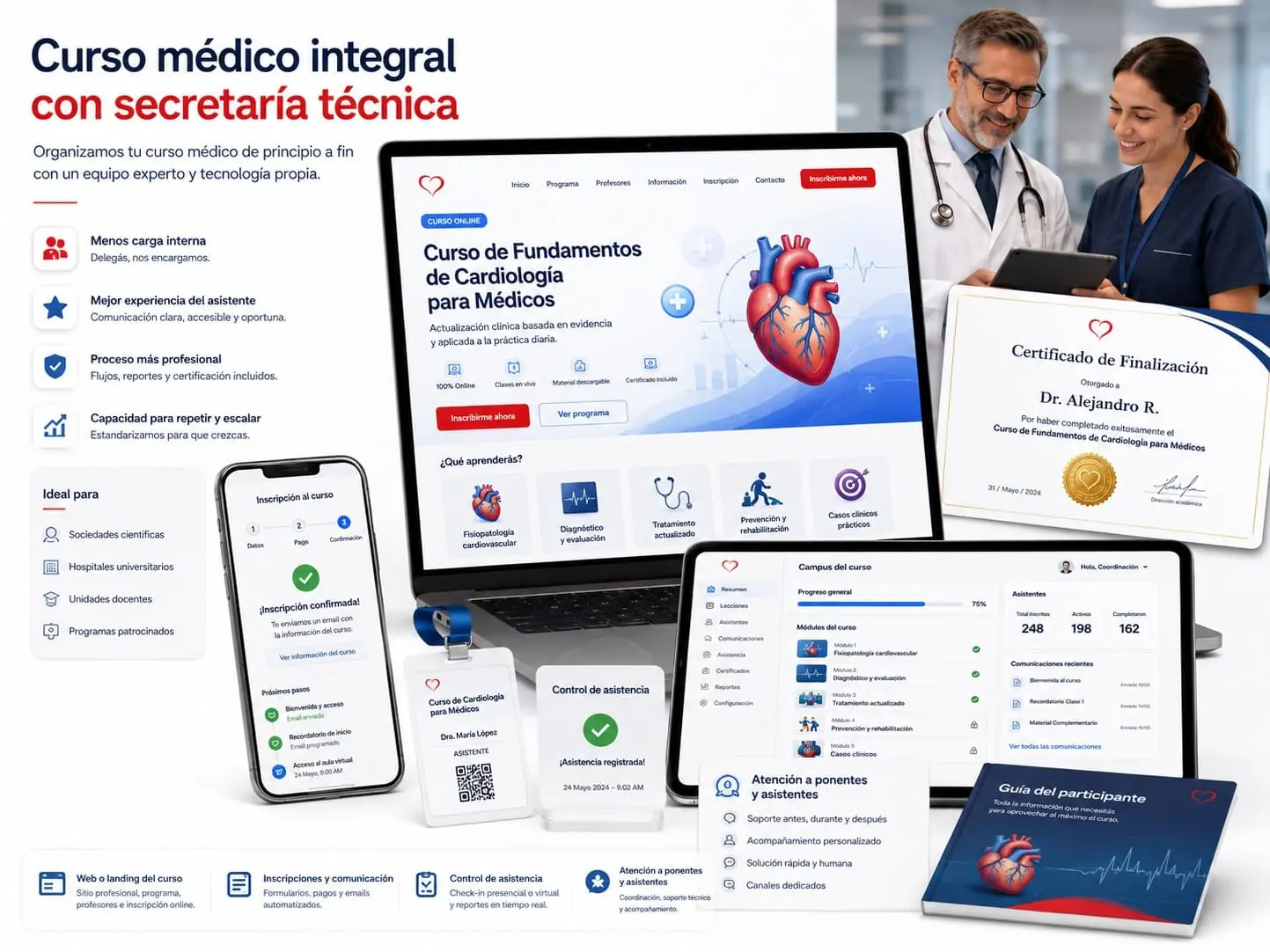 Curso médico integral con secretaria técnica