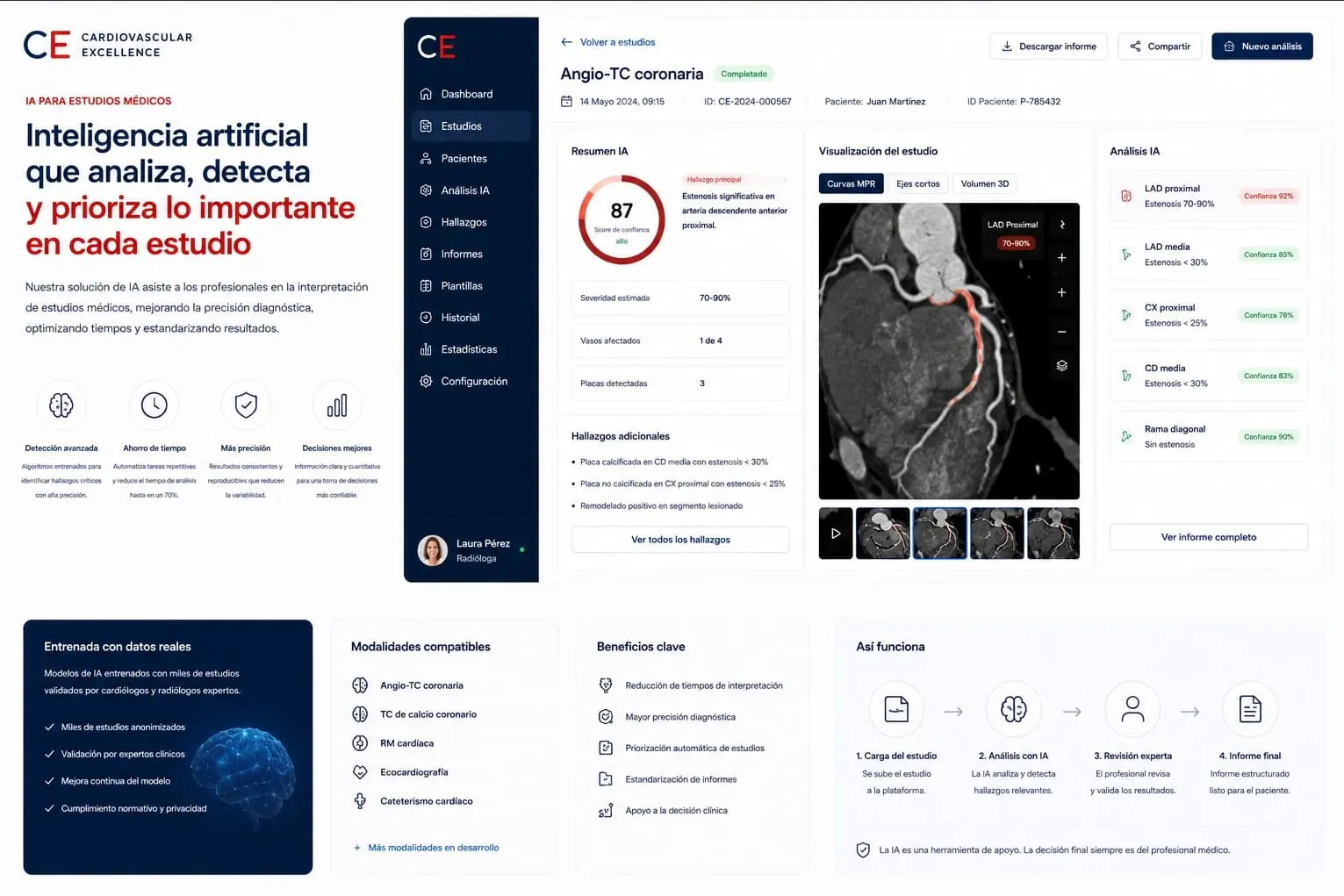 Analítica aumentada con IA para estudios médicos