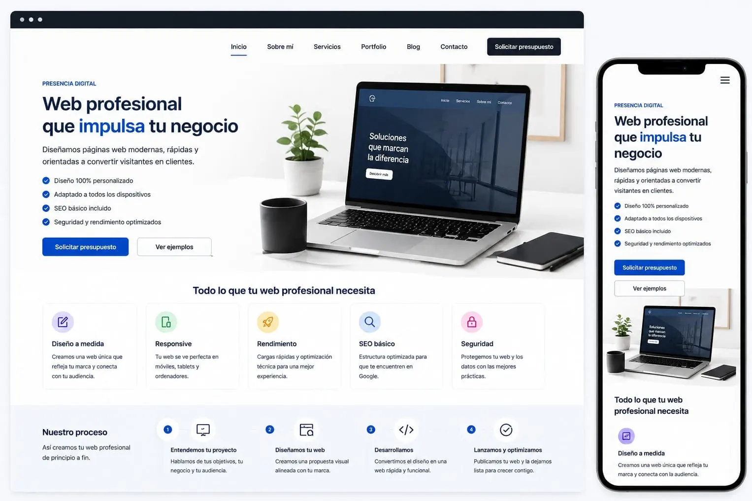 Web profesional orientada a captación